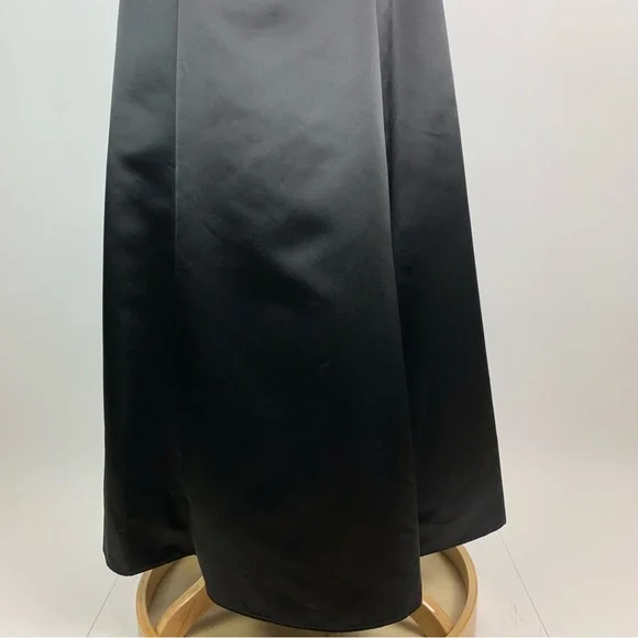 Vintage Jessica McClintock for Gunne Sax Black Satin Halter Evening Dress 3/4 - Picture 8 of 14